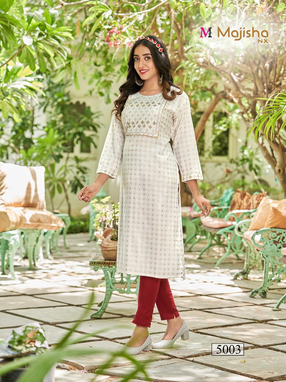 Majisha Nx Poshak 5 Rayon Fancy Exclusive Wear Designer Kurti Collection